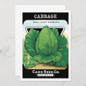 ヴィンテージシードパケットラベルアート、グリーンキャベツ (正面/裏面)