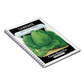 ヴィンテージシードパケットラベルアート、グリーンキャベツ ノートブック (右側)