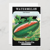 ヴィンテージシードパケットラベルアート、スイカ果実 (正面/裏面)