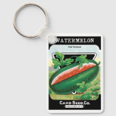 ヴィンテージシードパケットラベルアート、スイカ果実 キーホルダー (正面)