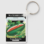ヴィンテージシードパケットラベルアート、スイカ果実 キーホルダー (裏面)
