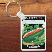 ヴィンテージシードパケットラベルアート、スイカ果実 キーホルダー (正面)