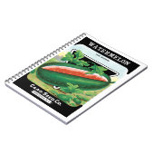 ヴィンテージシードパケットラベルアート、スイカ果実 ノートブック (左側)