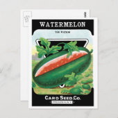 ヴィンテージシードパケットラベルアート、スイカ果実 ポストカード (正面/裏面)