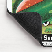 ヴィンテージシードパケットラベルアート、スイカ果実 マウスパッド (コーナー)