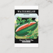 ヴィンテージシードパケットラベルアート、スイカ果実 名刺 (裏面)