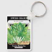 ヴィンテージシードパケットラベルアート、スイスチャードベジス キーホルダー (裏面)