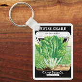 ヴィンテージシードパケットラベルアート、スイスチャードベジス キーホルダー (正面)
