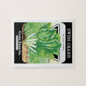 ヴィンテージシードパケットラベルアート、スイスチャードベジス ジグソーパズル (横)