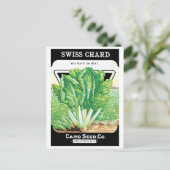 ヴィンテージシードパケットラベルアート、スイスチャードベジス ポストカード (スタンド正面)