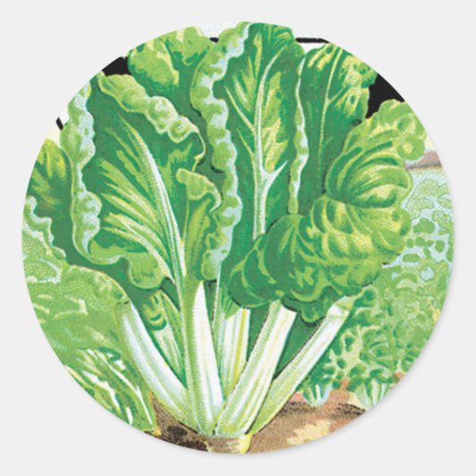 ヴィンテージシードパケットラベルアート、スイスチャードベジス ラウンドシール (正面)