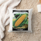 ヴィンテージシードパケットラベルアート、スイートイエローコーン クッション (ブランケット)