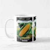 ヴィンテージシードパケットラベルアート、スイートイエローコーン コーヒーマグカップ (左)