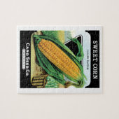 ヴィンテージシードパケットラベルアート、スイートイエローコーン ジグソーパズル (横)