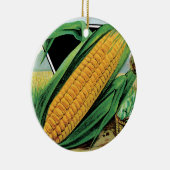 ヴィンテージシードパケットラベルアート、スイートイエローコーン セラミックオーナメント (右)