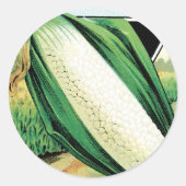 ヴィンテージシードパケットラベルアート、スイートホワイトコーン ラウンドシール (正面)