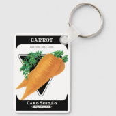 ヴィンテージシードパケットラベルアート、ダンバーズニンジン キーホルダー (裏面)