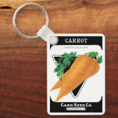 ヴィンテージシードパケットラベルアート、ダンバーズニンジン キーホルダー (正面)