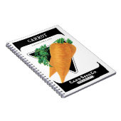 ヴィンテージシードパケットラベルアート、ダンバーズニンジン ノートブック (右側)