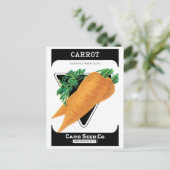 ヴィンテージシードパケットラベルアート、ダンバーズニンジン ポストカード (スタンド正面)