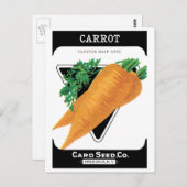 ヴィンテージシードパケットラベルアート、ダンバーズニンジン ポストカード (正面/裏面)