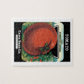 ヴィンテージシードパケットラベルアート、トマトポモドロ ジグソーパズル (横)