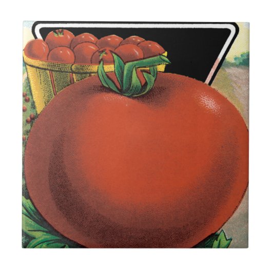 ヴィンテージシードパケットラベルアート、トマトポモドロ タイル (正面)