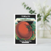 ヴィンテージシードパケットラベルアート、トマトポモドロ ポストカード (スタンド正面)