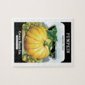 ヴィンテージシードパケットラベルアート、ハロウィンカボチャ ジグソーパズル (横)