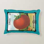 ヴィンテージシードパケットラベルアート、バートのシードトマト アクセントクッション (裏面)