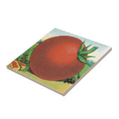 ヴィンテージシードパケットラベルアート、バートのシードトマト タイル (側面)