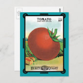 ヴィンテージシードパケットラベルアート、バートのシードトマト ポストカード (正面/裏面)