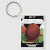 ヴィンテージシードパケットラベルアート、ビート野菜 キーホルダー (正面)