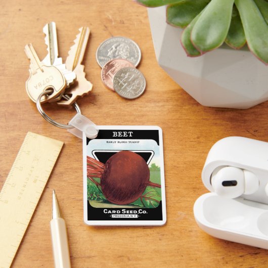 ヴィンテージシードパケットラベルアート、ビート野菜 キーホルダー (デスク)