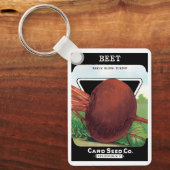 ヴィンテージシードパケットラベルアート、ビート野菜 キーホルダー (正面)