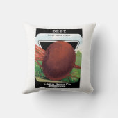 ヴィンテージシードパケットラベルアート、ビート野菜 クッション (裏面)