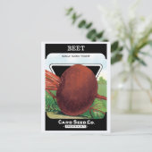 ヴィンテージシードパケットラベルアート、ビート野菜 ポストカード (スタンド正面)