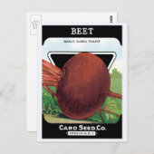 ヴィンテージシードパケットラベルアート、ビート野菜 ポストカード (正面/裏面)