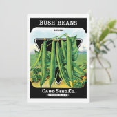 ヴィンテージシードパケットラベルアート、ブッシュ豆の野菜 (スタンド正面)