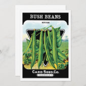 ヴィンテージシードパケットラベルアート、ブッシュ豆の野菜 (正面/裏面)