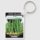 ヴィンテージシードパケットラベルアート、ブッシュ豆の野菜 キーホルダー (裏面)