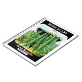 ヴィンテージシードパケットラベルアート、ブッシュ豆の野菜 ノートブック (左側)