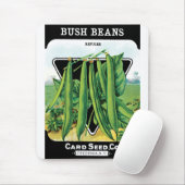 ヴィンテージシードパケットラベルアート、ブッシュ豆の野菜 マウスパッド (マウス)