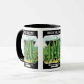 ヴィンテージシードパケットラベルアート、ブッシュ豆の野菜 マグカップ (正面左)