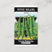 ヴィンテージシードパケットラベルアート、ブッシュ豆の野菜 名刺 (裏面)