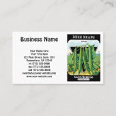 ヴィンテージシードパケットラベルアート、ブッシュ豆の野菜 名刺 (正面)