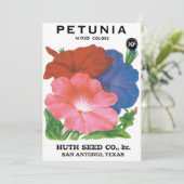 ヴィンテージシードパケットラベルアート、ペチュニア花 (スタンド正面)