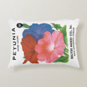 ヴィンテージシードパケットラベルアート、ペチュニア花 アクセントクッション (正面)