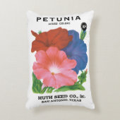 ヴィンテージシードパケットラベルアート、ペチュニア花 アクセントクッション (正面(垂直))