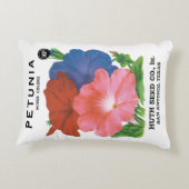 ヴィンテージシードパケットラベルアート、ペチュニア花 アクセントクッション (裏面)